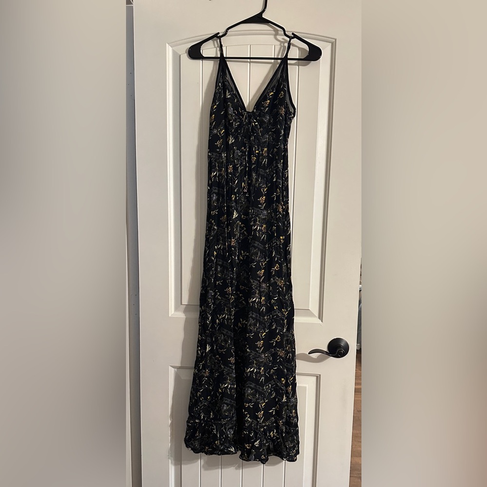 Free People Black Sleeveless V-Neck Maxi Dress